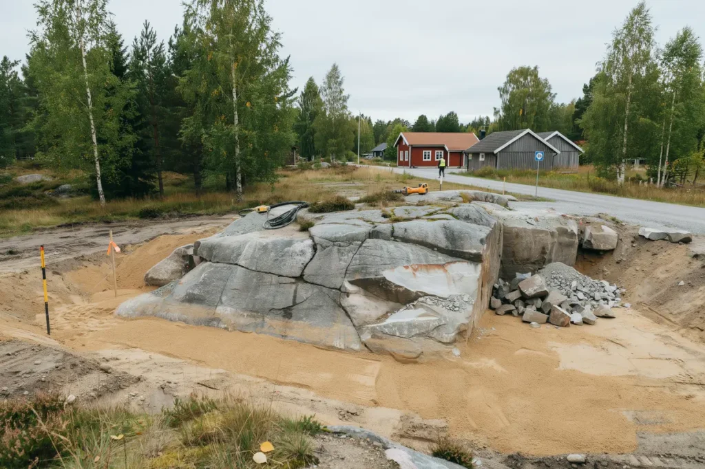 stenspr ckning och bergspr ngning f r husgrund i m rsta sigtuna